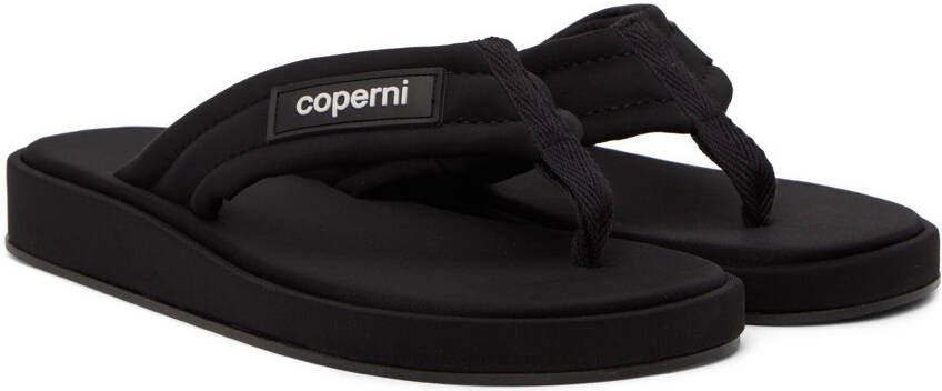 Coperni Black Quilted Flip Flops