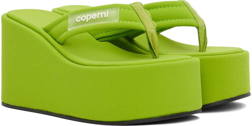 Coperni Green Wedge Sandals