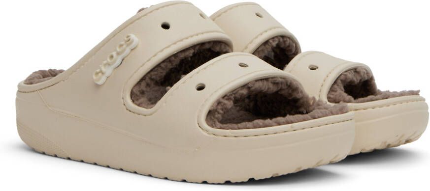 Crocs Beige Classic Cozzzy Sandals
