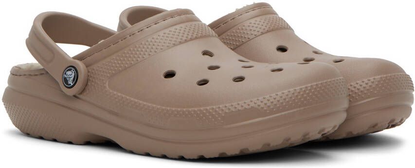 Crocs Beige Classic Lined Clogs