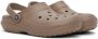 Crocs Beige Classic Lined Clogs - Thumbnail 4