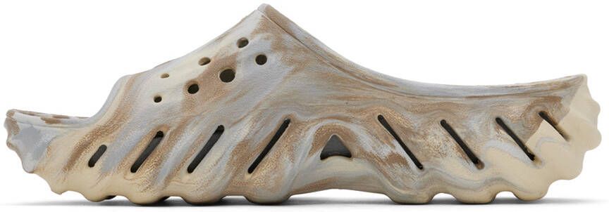 Crocs Beige Echo Marbled Slides