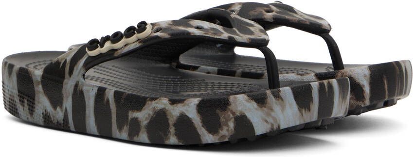 Crocs Black & Gray Classic Platform Flip Flops