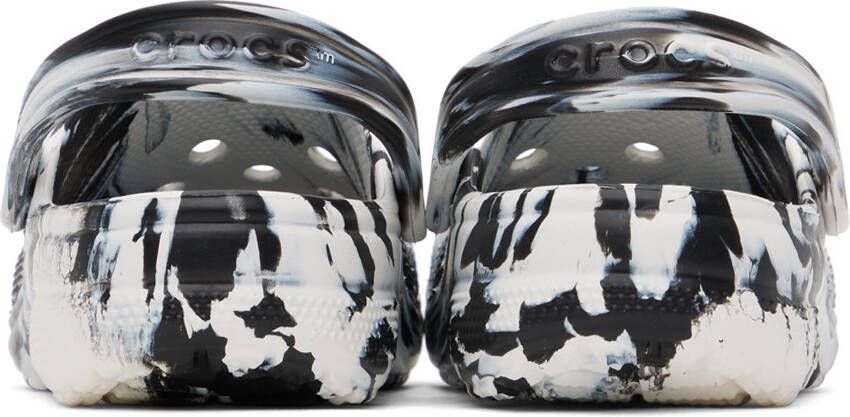 Crocs Black & White Marbled Clogs