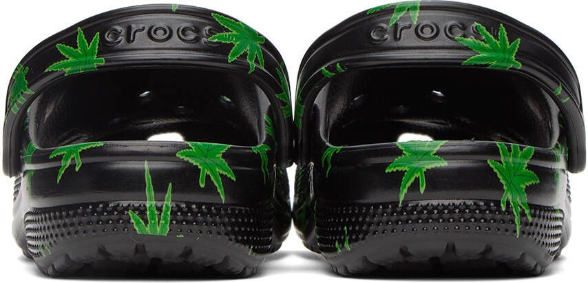 Crocs Black Classic Hemp Leaf Clogs
