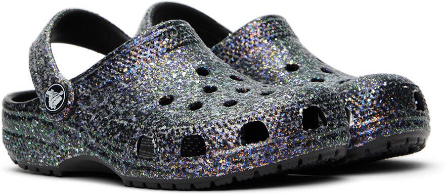 Crocs Kids Black Classic Glitter Clogs