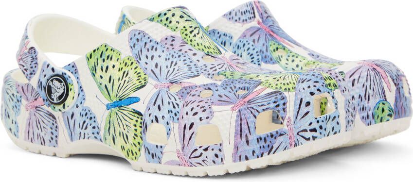 Crocs Kids White Classic Butterfly Clogs