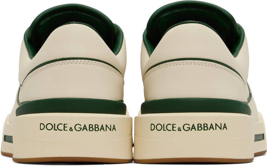 Dolce & Gabbana Beige & Green New Roma Sneakers