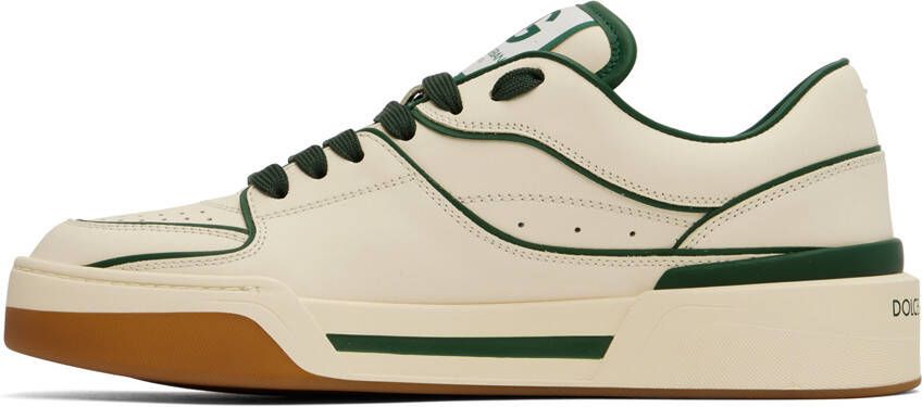 Dolce & Gabbana Beige & Green New Roma Sneakers