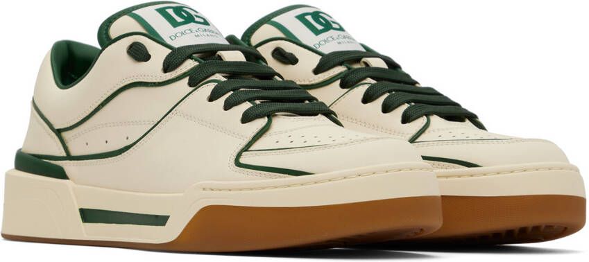 Dolce & Gabbana Beige & Green New Roma Sneakers