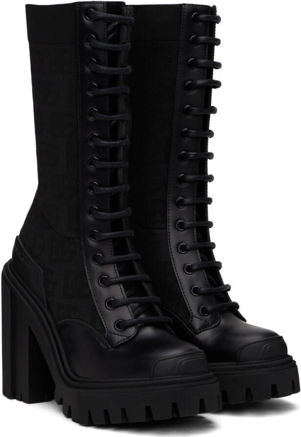 Dolce & Gabbana Black All-Over DG Boots