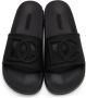 Dolce & Gabbana Black Cut-Out Logo Sandals - Thumbnail 5
