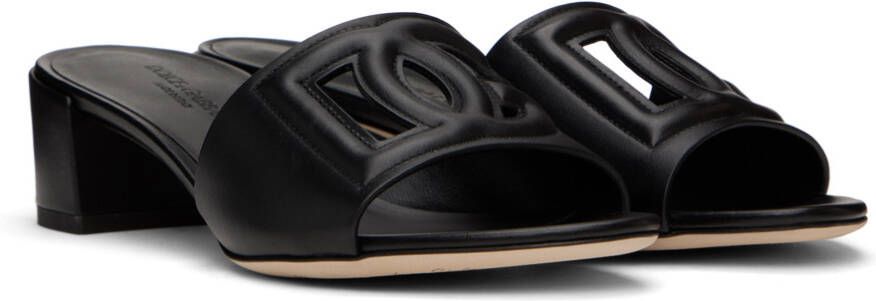Dolce & Gabbana Black 'DG' Heeled Sandals