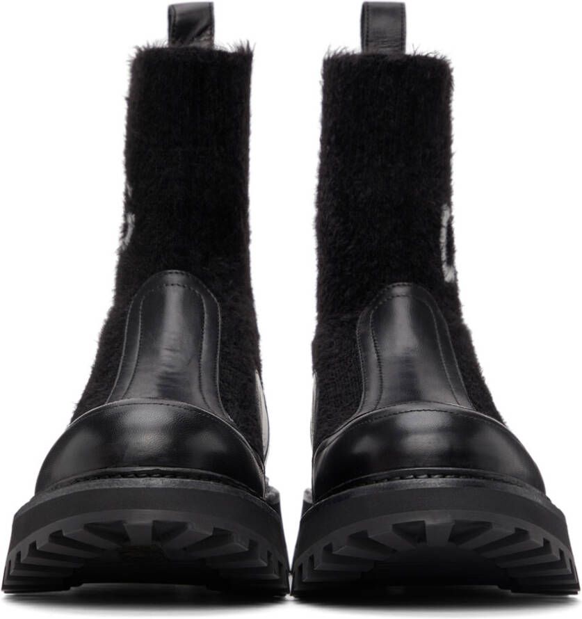 Dolce & Gabbana Black Hors Sock Ankle Boots