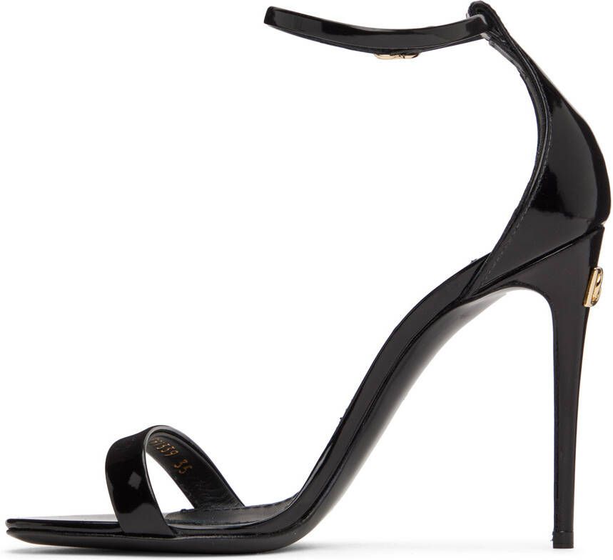 Dolce & Gabbana Black Polished Heeled Sandals