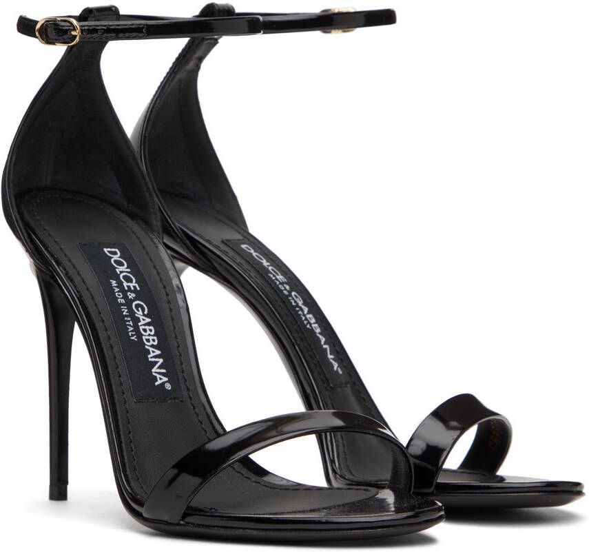 Dolce & Gabbana Black Polished Heeled Sandals