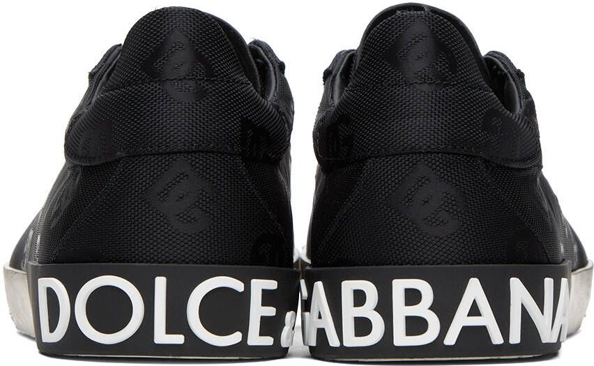 Dolce & Gabbana Black Portofino Vintage Sneakers