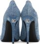 Dolce & Gabbana Blue Patchwork Denim Heels - Thumbnail 2