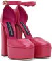 Dolce & Gabbana Pink Polished Platform Heels - Thumbnail 4
