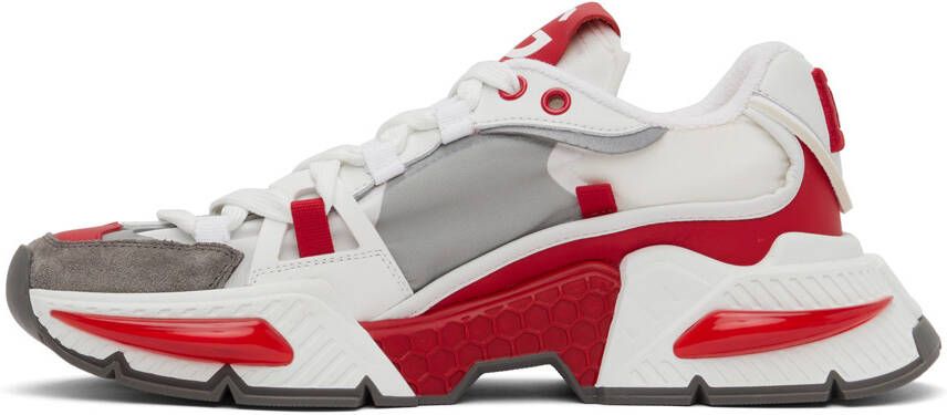 Dolce & Gabbana Red & White Airmaster Low-Top Sneakers