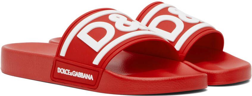 Dolce & Gabbana Red Gomma Slides