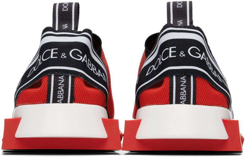 Dolce & Gabbana Red Mesh Sorrento Sneakers