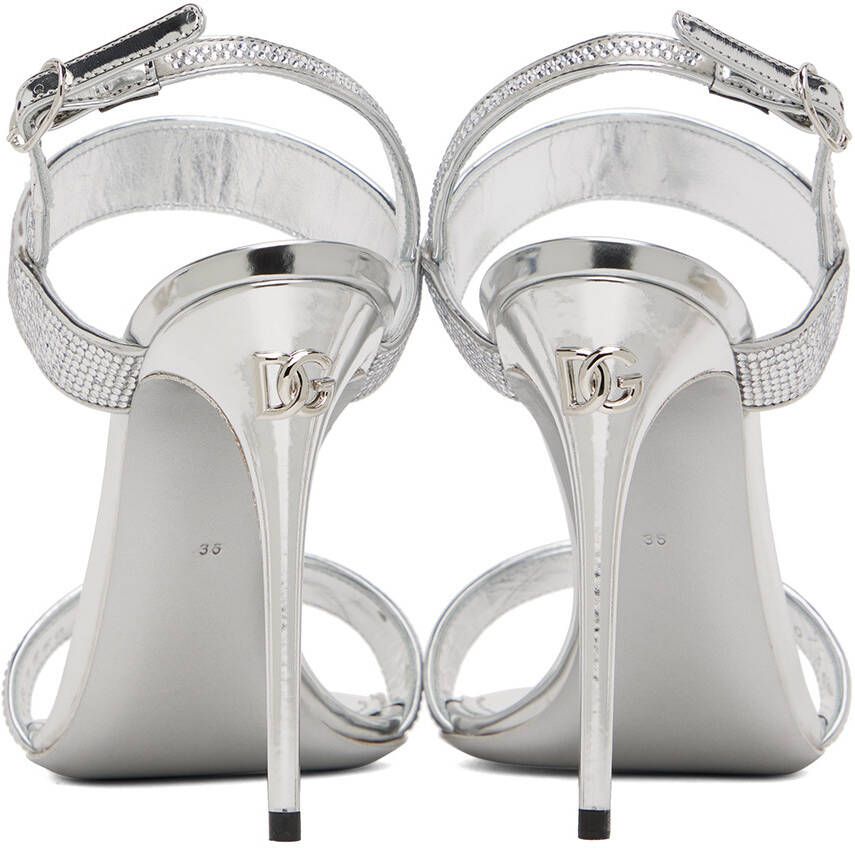 Dolce & Gabbana Silver Kim Heeled Sandals
