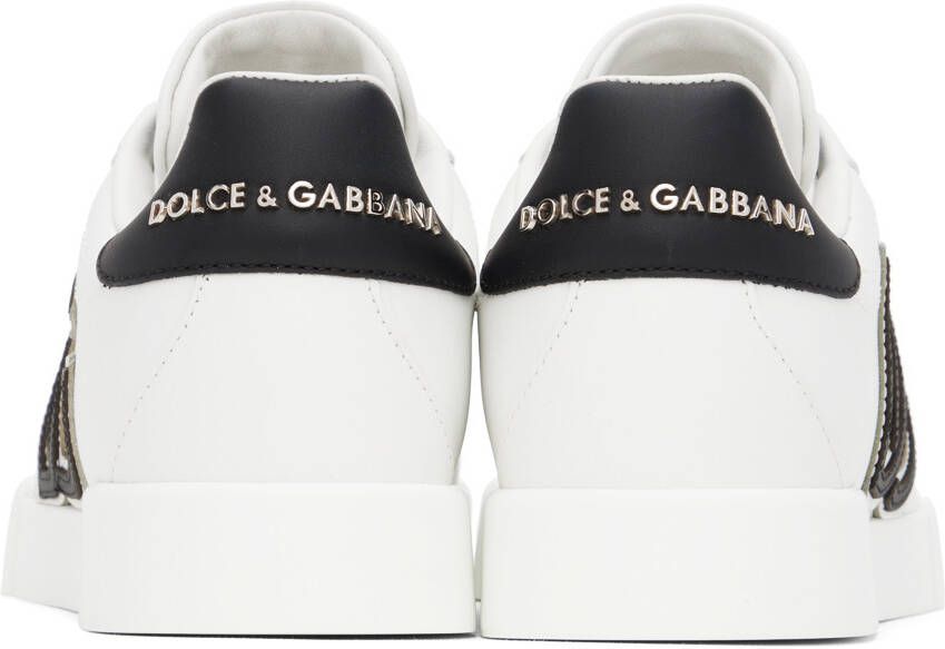 Dolce & Gabbana White & Black Portofino Sneakers