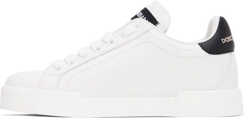 Dolce & Gabbana White & Black Portofino Sneakers