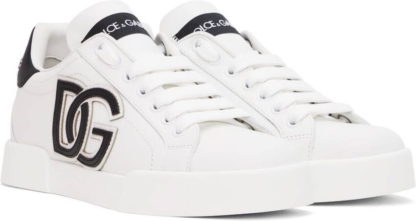 Dolce & Gabbana White & Black Portofino Sneakers