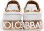 Dolce & Gabbana White & Gold Portofino Low Sneakers - Thumbnail 2
