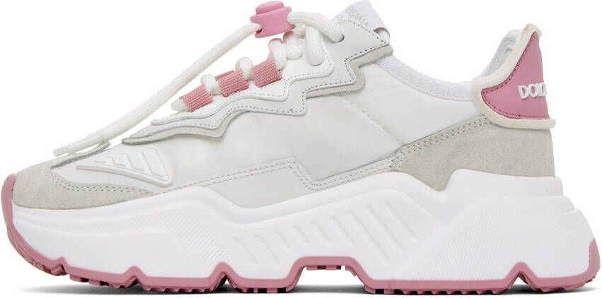 Dolce & Gabbana White & Pink Daymaster Sneakers