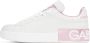 Dolce & Gabbana White & Pink Portofino Low Sneakers - Thumbnail 3