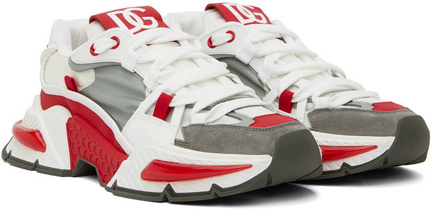 Dolce & Gabbana White & Red Airmaster Sneakers