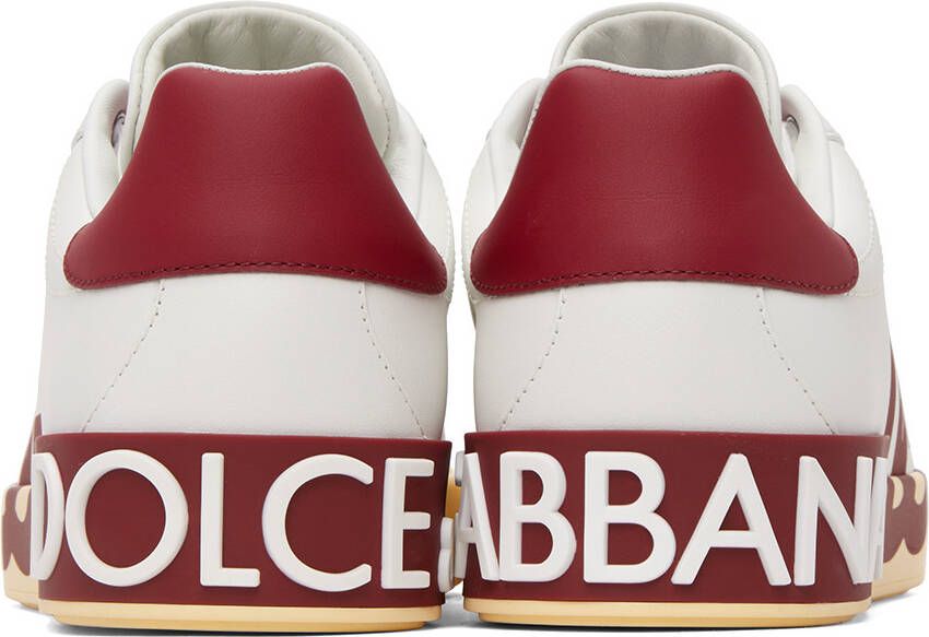 Dolce & Gabbana White & Red Portofino Sneakers