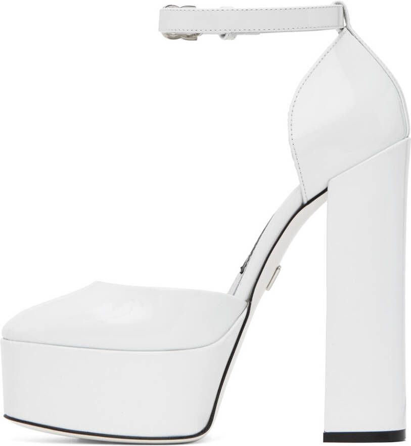 Dolce & Gabbana White Polished Platform Heels