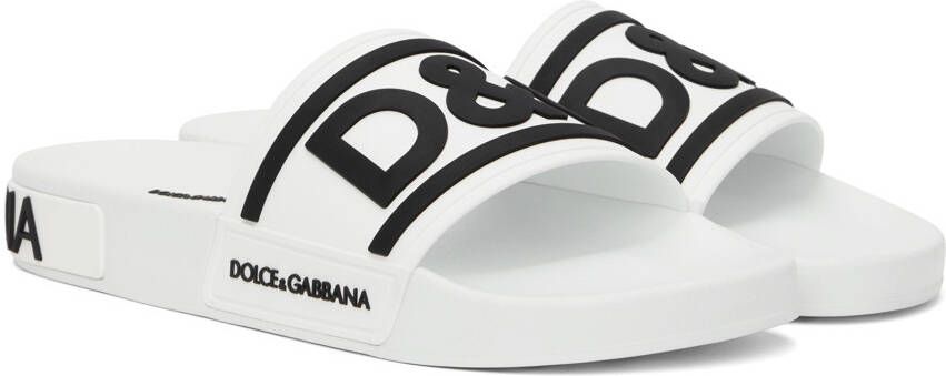 Dolce & Gabbana White Rubber Slides