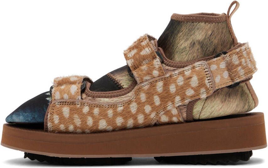 Doublet Brown Suicoke Edition Animal Foot Layered Sandals