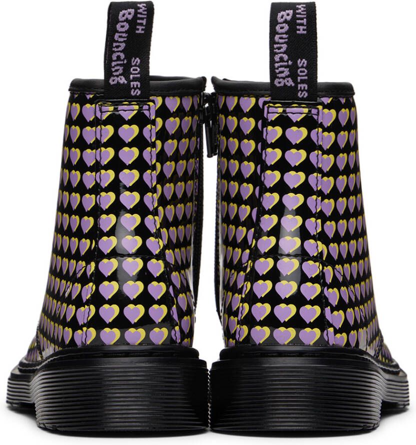 Dr. Martens Baby Black 1460 Heart Printed Boots
