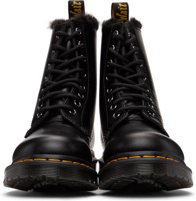 Dr. Martens Black 1460 Serena Faux-Fur Lined Boots
