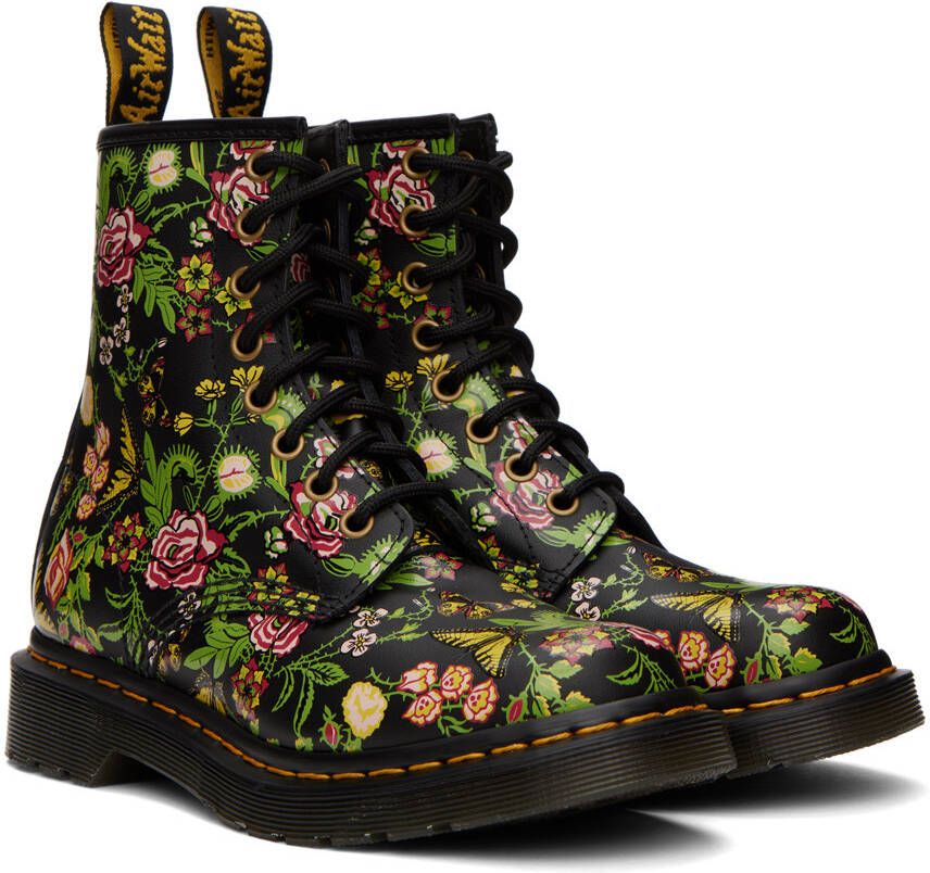 Dr. Martens Black Floral Bloom 1460 Boots