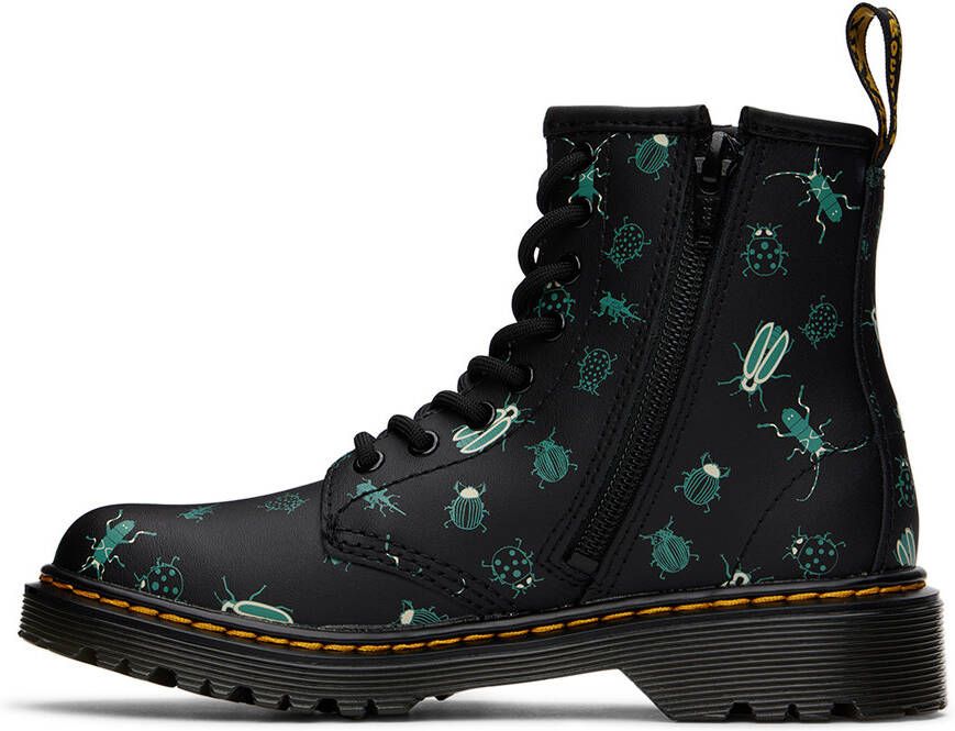 Dr. Martens Kids Black 1460 Glow In The Dark Bugs Big Kids Boots