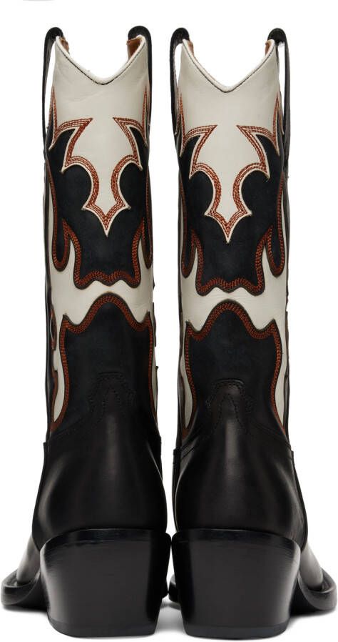 Dries Van Noten Black & White Cowboy Chelsea Boots