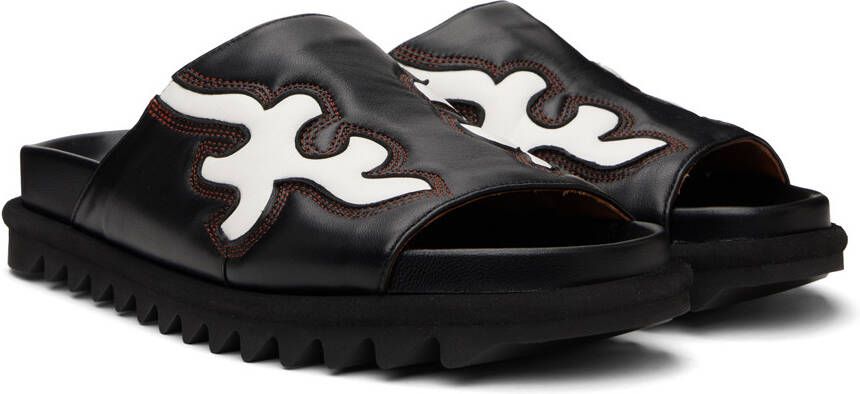 Dries Van Noten Black & White Shark Cowboy Sandals