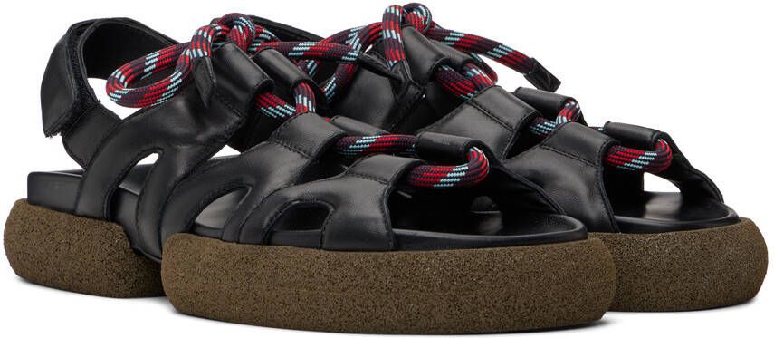 Dries Van Noten Black Lace-Up Sandals