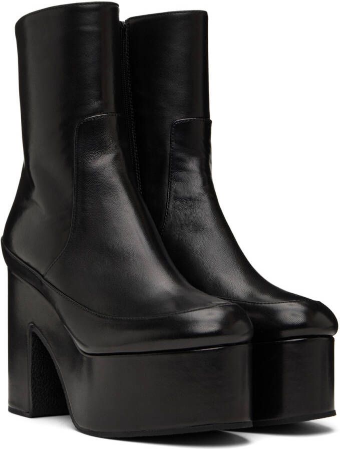 Dries Van Noten Black Leather Boots
