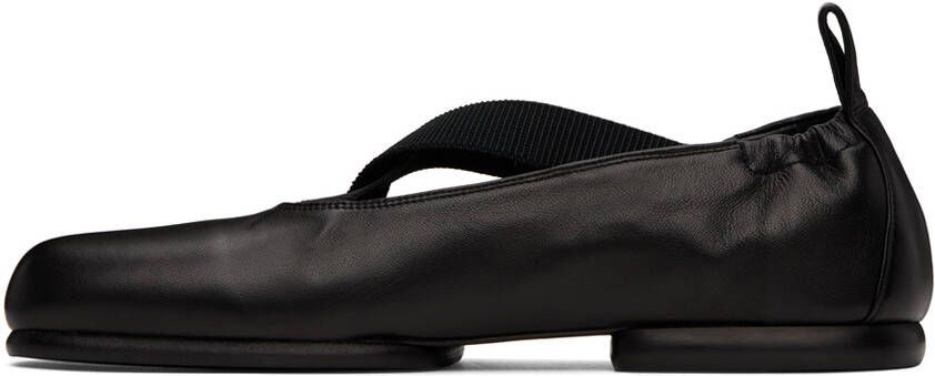 Dries Van Noten Black Leather Slippers