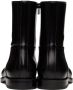 Dries Van Noten Black Leather Zip-Up Boots - Thumbnail 2