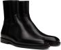 Dries Van Noten Black Leather Zip-Up Boots - Thumbnail 4