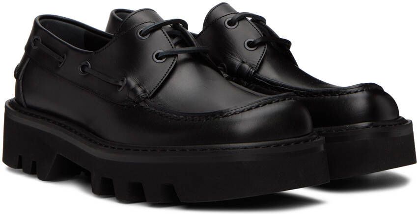 Dries Van Noten Black Lug Boat Shoes